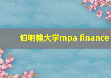 伯明翰大学mpa finance